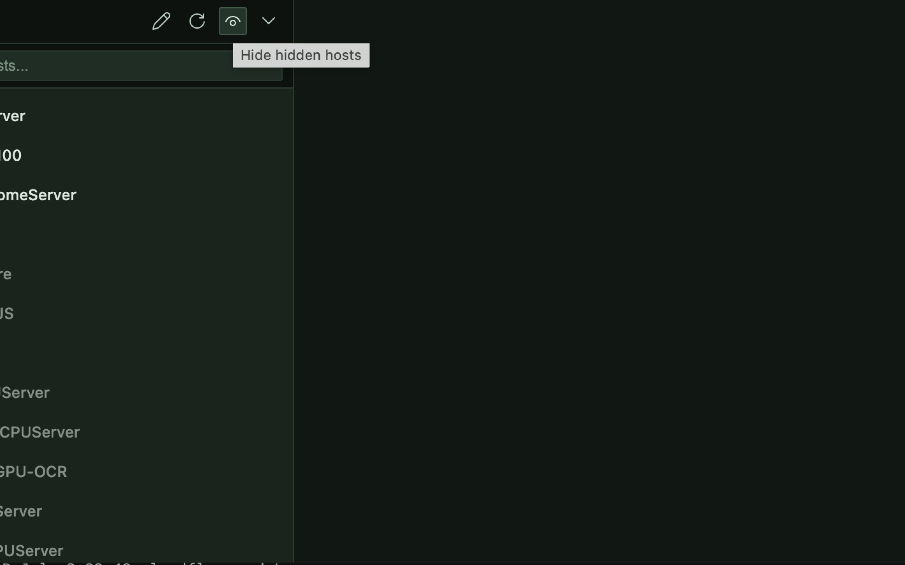 DevHub service tab view